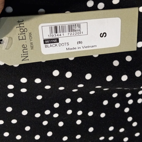 Nine.Eight Women's Button-Down Skater Mini Spring Summer Dress black with dots - Picture 8 of 15